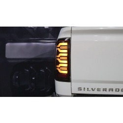 Купить Задние фары Chevrolet Silverado 1500 2014-2018 LED LUXX серия черные AlphaRex RTL-CL14-SA-YW-BS