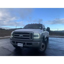 Купить Передние фары Ford F250 2005-2007 LED NOVA серия цвет Alpha-Black AlphaRex AHL-FD05-N-FLB