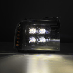 Купить Передние фары Ford F250 2005-2007 LED NOVA серия цвет Alpha-Black AlphaRex AHL-FD05-N-FLB