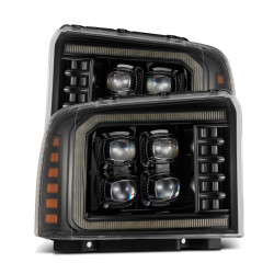Купить Передние фары Ford F250 2005-2007 LED NOVA серия цвет Alpha-Black AlphaRex AHL-FD05-N-FLB