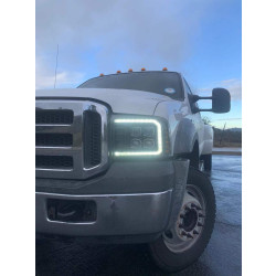 Купить Передние фары Ford F250 2005-2007 LED NOVA серия цвет Alpha-Black AlphaRex AHL-FD05-N-FLB