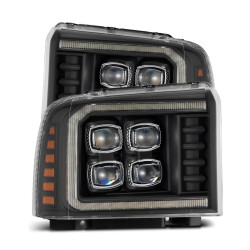 Купить Передние фары Ford F250 2005-2007 LED NOVA серия черные AlphaRex AHL-FD05-N-B