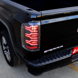 Купити Задні фари GMC Sierra 1500 2014-2018 LED LUXX серія чорно-червоні AlphaRex RTL-GS14-SA-RR-LBS