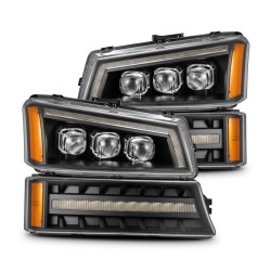 Buy Front headlights Chevrolet Silverado 2003-2006 LED Nova Black Alpharex Ahl-cl03-N-B