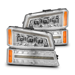 Buy Front headlights Chevrolet Silverado 2003-2006 LED NOVA CHRM CRME ALPHARAREX AHL-CL03-N-C