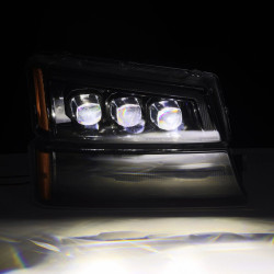Buy Front headlights Chevrolet Silverado 2003-2006 LED NOVA ALPHA-BLACK AHL-CL03-N-FLB Series
