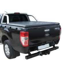 Купить Крышка для Ford Ranger DC (15-23) алюминиевая черная, совместима с оригинальными дугами