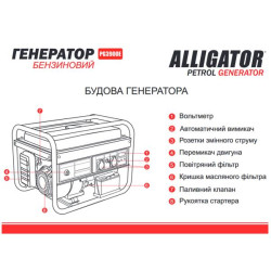 Buy Alligator generator gasoline 3.0kW (NM 2.8kW) with electric starter