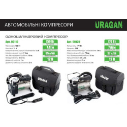 Buy Compressor Automobile Uragan 7 atm 35 l/min 150 W