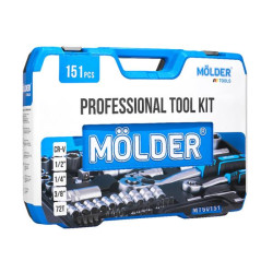 Buy Professional set of tools in the Mölder Case 1/2 ", 1/4", 3/8 "72t, CR-V, 151OD.