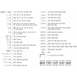 Buy Professional set of tools in the Mölder Case 1/2 ", 1/4", 3/8 "72t, CR-V, 151OD.