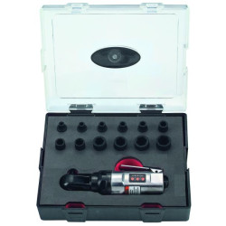 Купить 1/4" Пневмотрещотка с набором головок 6-гр. 13 пр. (FORCE K2139)