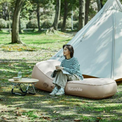 Купити Матрац надувний одномісний з підголовником та вбудованою помпою Naturehike CNH22DZ027, бежевий