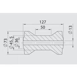 Купить Килевой ролик RP- 55 AL-KO 73х127 / 13 мм