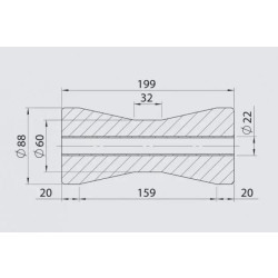 Купить Килевой ролик AL-KO с металлической втулкой 88 х 199/22 мм
