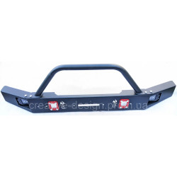 Купити Передній силовий бампер з кенгурятником CreativeGarage для Нива 2121-21217 без платформи під лебідку CampFire 1.1D