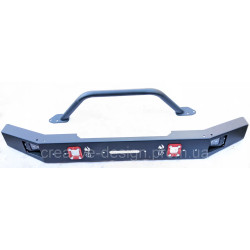 Купити Передній силовий бампер з кенгурятником CreativeGarage для Нива 2121-21217 без платформи під лебідку CampFire 1.1D