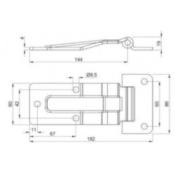 Buy The loop of the side doors of the van and semi -trailer in the assembly of 144x60x8x4 mm Zinc Turkey (1603314040)