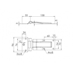 Buy Loop of the side door of the van and semi -trailer in assembly of 158x55x70x3 mm Zinc Turkey (1603315030)