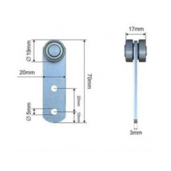 Купити Ролик бокової штори Ø19x17x70 Цинк Польща (1804319270)