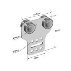 Купити Ролик бокової штори Ø19x68x60 Цинк Польща (1804319271)