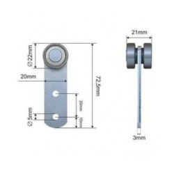 Купити Ролик бокової штори Ø22x21x72,5 Цинк Польща (1804322270)