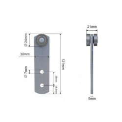Купити Ролик бокової штори Ø24x21x121 Цинк Versus Original Польща (1804324308)