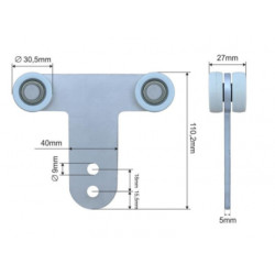 Купити Ролик бокової штори Ø30,5x27x110,2 SCHMITZ Цинк Польща (1804319272)