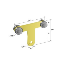 Купити Ролик бокової штори Т-подібний Ø24x21,8x96,5 Цинк Польща (1804324279)