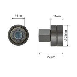 Купити Ролик зсувного даху Ø24x14x27 Цинк Sesam Польща (1804324271)