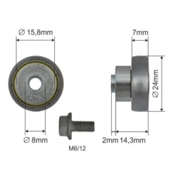 Купити Ролик зсувного даху Ø24x7x14,3 Цинк Edscha Польща (1804324280)