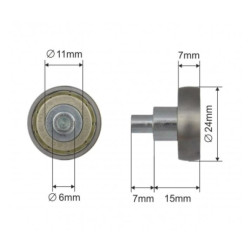 Купити Ролик зсувного даху Ø24x7x15 Цинк Польща (1804324283)