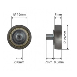 Купити Ролик зсувного даху Ø24x7x15,5 Цинк Польща (1804324287)