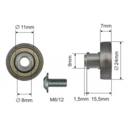 Купити Ролик зсувного даху Ø24x7x15,5 Цинк Польща (1804324286)