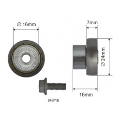 Купити Ролик зсувного даху Ø24x7x16 Alta Цинк (1804324310)