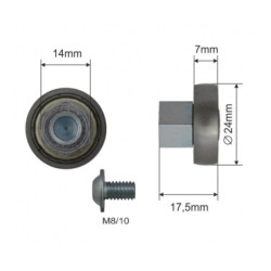 Купити Ролик зсувного даху Ø24x7x17,5 Цинк Польща (1805326043)