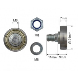 Купити Ролик зсувного даху Ø24x7x20 Kogel Цинк Edscha Польща (1804324274)