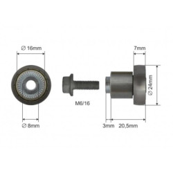 Купити Ролик зсувного даху Ø24x7x20,5 Цинк Польща (1804324285)