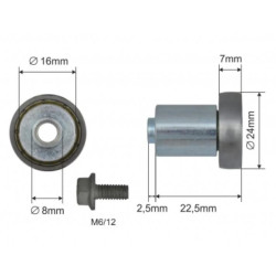 Купити Ролик зсувного даху Ø24x7x22,5 Цинк Edscha Польща (1804324276)