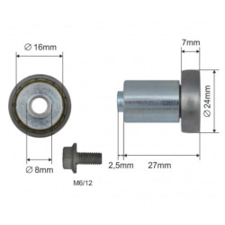 Купити Ролик зсувного даху Ø24x7x27 Цинк Польща (1804324307)