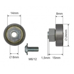 Купити Ролик зсувного даху Ø24x8x15 Цинк Edscha Польща (1804324278)