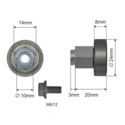 Купити Ролик зсувного даху Ø24x8x20 Цинк Edscha Польща (1804324277)