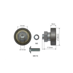 Купити Ролик зсувного даху Ø26x8x17,5 Цинк Польща (1805326041)