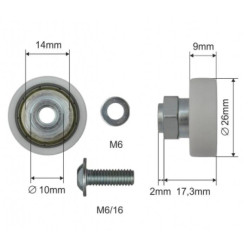 Купити Ролик зсувного даху Ø26x9x17,3 Schmitz Цинк Versus Original Польща (1804326045)