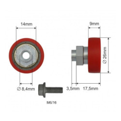 Купити Ролик зсувного даху Ø26x9x17,5 Цинк Польща (1804326047)
