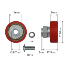Купити Ролик зсувного даху Ø26x9x17,5 Schmitz Цинк Польща (1804324284)
