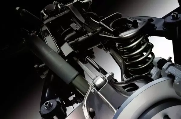 How is a car suspension arranged