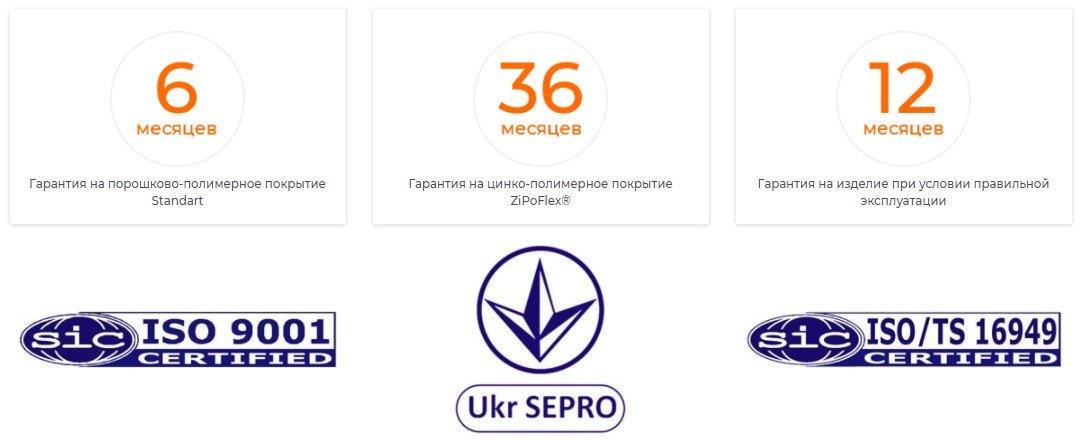 Гарантія та Сертифікати для захисту двигунів Гарантія та Сертифікати