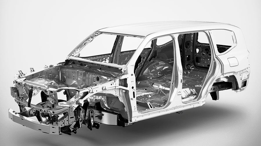 Облегченный кузов нового внедорожника Фото кузова нового внедорожника Toyota 300