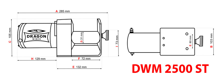 Схема та габаритні характеристики лебідки Лебідки Dragon Winch 2500 ST Схема та габаритні характеристики лебідки Лебідки Dragon Winch 2500 ST купити в Україні по хорошій ціні